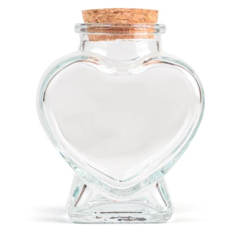 Heart Shaped Small Glass Jars  - Art Craft Gifts 评论和价格