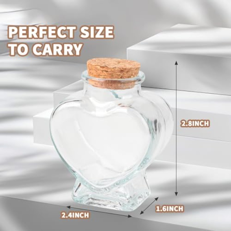 Heart Shaped Small Glass Jars  - Art Craft Gifts 评论和价格