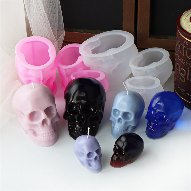White and Pink Skull Candle Mo - Art Craft Holiday 评论和价格