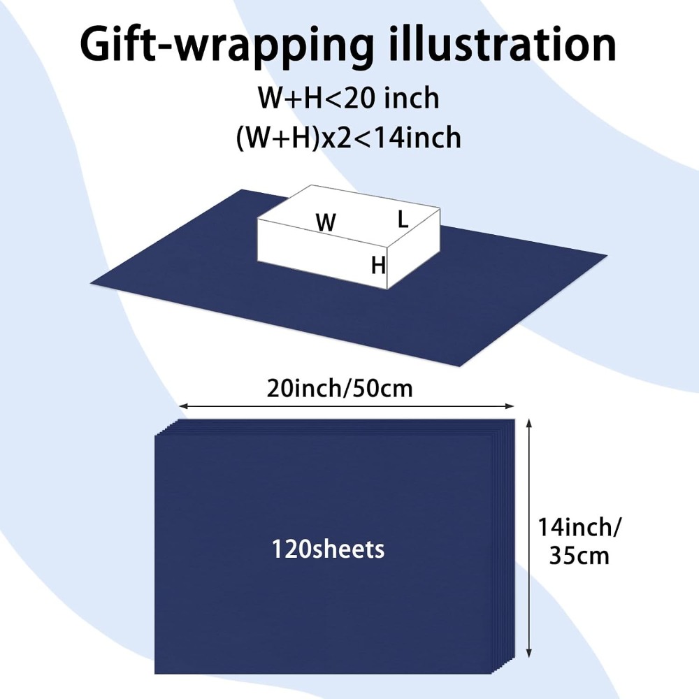 120 Sheets Navy Blue Tissue Pa - Art Craft Gifts 评论和价格