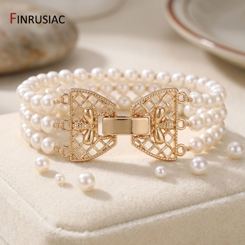 14K Gold Plated Brass 3-Row Pe - Art Craft Making 评论和价格