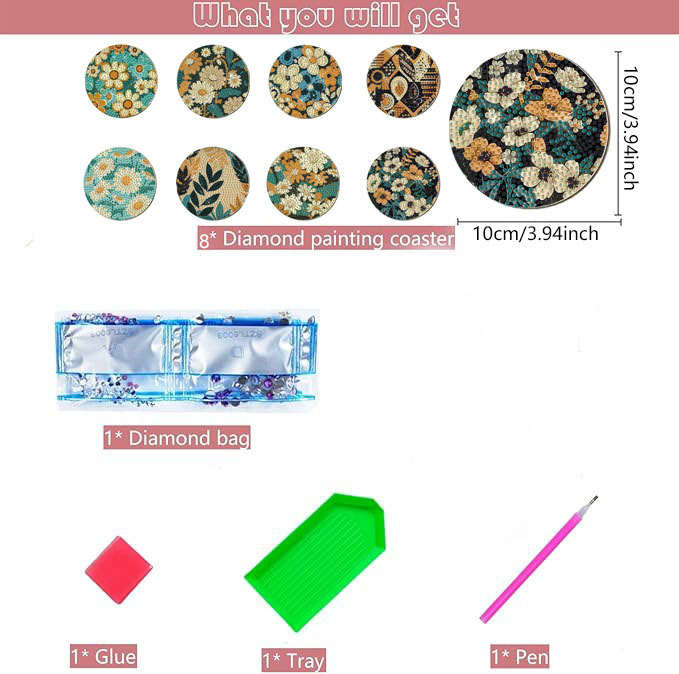 8 Pieces DIY Diamond Painting  - Art Y Craft 评论和价格