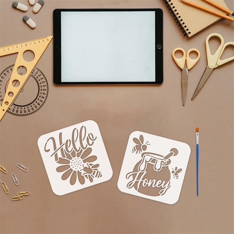9Pcs Quotes Bee Honey Stencils - Art Craft Quotes 评论和价格