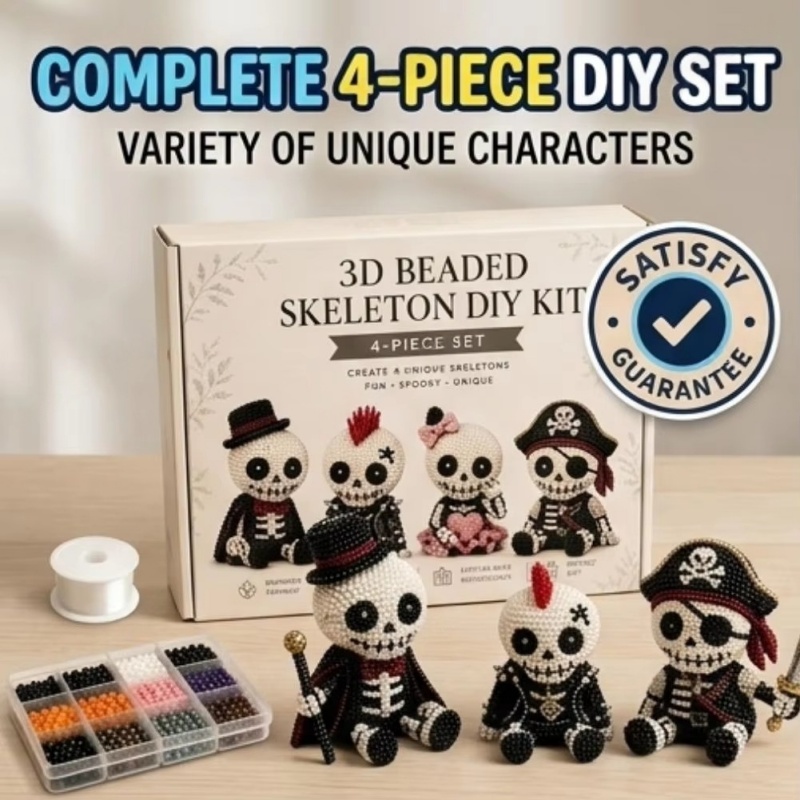 Creative 3d Beaded Skull Diy C - Art Craft Holiday 评论和价格