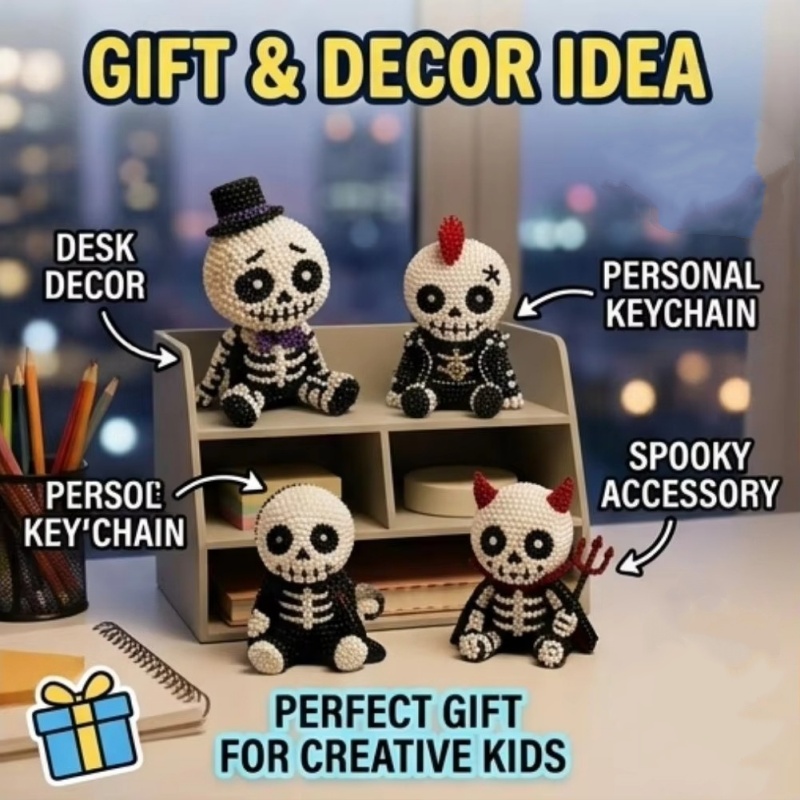 Creative 3d Beaded Skull Diy C - Art Craft Holiday 评论和价格